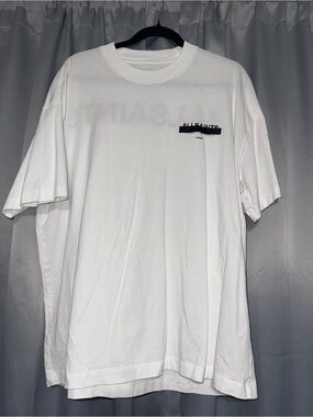 All Saints White Short Sleeve Tee with Small Black Logo